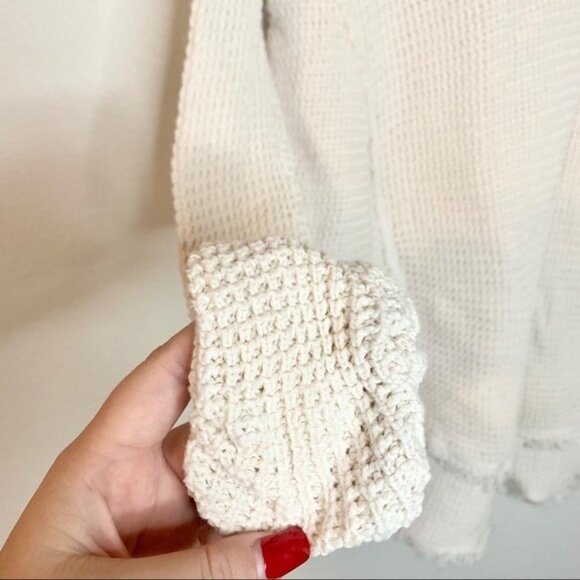 Free people cold shoulder sweater knit long sleeve small cream boho - Picture 5 of 13